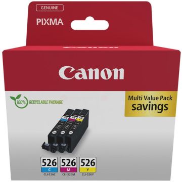 4541B018 / CLI-526 Canon - multipack 3 couleurs : cyan, magenta, jaune - cartouches d&#039;encre de marque