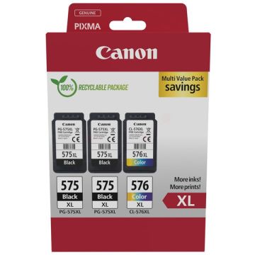 5437C004 / PG-575XL+CL-576XL Canon - multipack 3 couleurs : noire, multicouleur - cartouches à tête d&#039;impression de marque