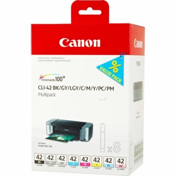 6384B010 / CLI-42 Canon - multipack 8 couleurs : noire, cyan, magenta, jaune - cartouches d&#039;encre de marque