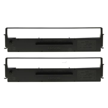 C13S015613Epson - noir - pack de 2 - rubans de marque