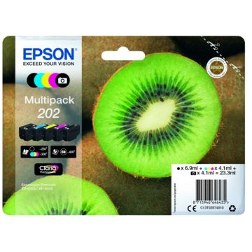 C13T02E74010 / 202 Epson - multipack 5 couleurs : noire, cyan, magenta, jaune - cartouches d&#039;encre de marque
