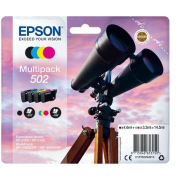 C13T02V64010 / 502 Epson - multipack 4 couleurs : noire, cyan, magenta, jaune - cartouches d&#039;encre de marque