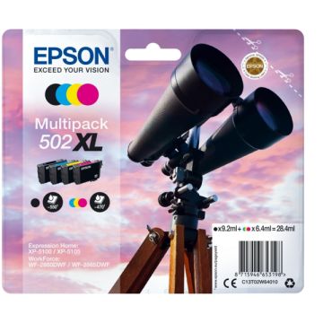 C13T02W64010 / 502XL Epson - multipack 4 couleurs : noire, cyan, magenta, jaune - cartouches d&#039;encre de marque