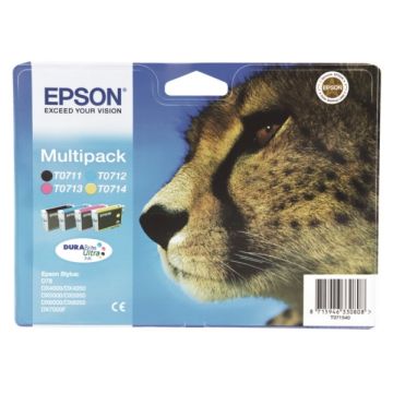 C13T07154012 / T0715 Epson - multipack 4 couleurs : noire, cyan, magenta, jaune - cartouches d&#039;encre de marque