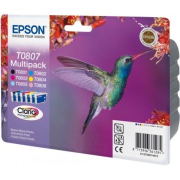 C13T08074011 / T0807 Epson - multipack 6 couleurs : noire, cyan, magenta, jaune - cartouches d'encre de marque