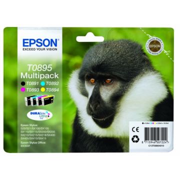 C13T08954011 / T0895 Epson - multipack 4 couleurs : noire, cyan, magenta, jaune - cartouches d&#039;encre de marque