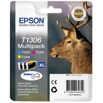 C13T13064010 / T1306 Epson - multipack 3 couleurs : cyan, magenta, jaune - cartouches d&#039;encre de marque