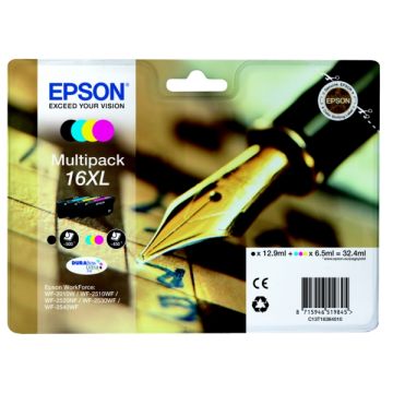 C13T16364010 / 16XL Epson - multipack 4 couleurs : noire, cyan, magenta, jaune - cartouches d&#039;encre de marque