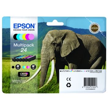 C13T24284010 / 24 Epson - multipack 6 couleurs : noire, cyan, magenta, jaune - cartouches d'encre de marque