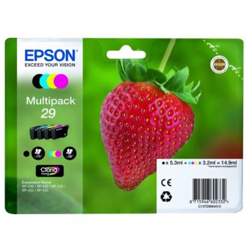 C13T29864012 / 29 Epson - multipack 4 couleurs : noire, cyan, magenta, jaune - cartouches d&#039;encre de marque