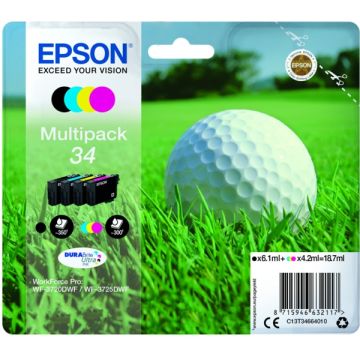 C13T34664010 / 34 Epson - multipack 4 couleurs : noire, cyan, magenta, jaune - cartouches d&#039;encre de marque