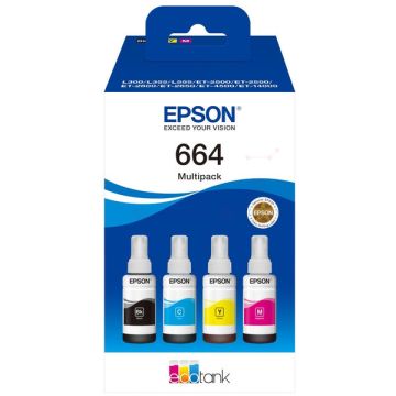 C13T66464A / 664 Epson - multipack 4 couleurs : noire, cyan, magenta, jaune - cartouches d&#039;encre de marque