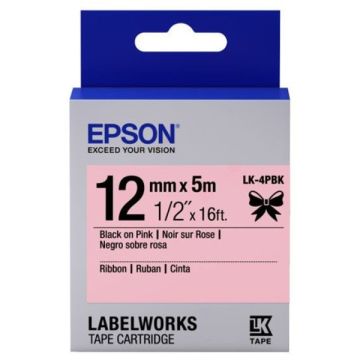 C53S654031 / LK-4PBK Epson - noir, rose - ruban cassette de marque