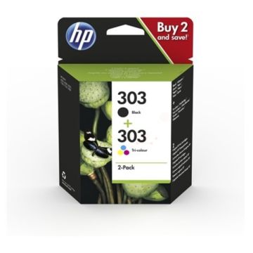 3YM92AE / 303 HP - multipack 2 couleurs : noire, multicouleur - cartouches à tête d&#039;impression de marque