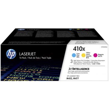 CF252XM / 410X HP - multipack 3 couleurs : cyan, magenta, jaune - toners de marque