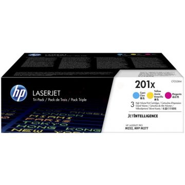 CF253XM / 201X HP - multipack 3 couleurs : cyan, magenta, jaune - toners de marque