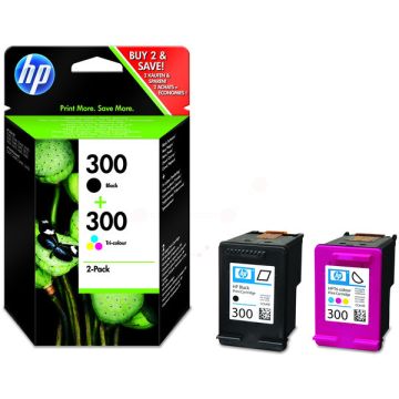 CN637EE / 300 HP - multipack 2 couleurs : noire, multicouleur - cartouches à tête d'impression de marque