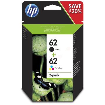 N9J71AE / 62 HP - multipack 2 couleurs : noire, multicouleur - cartouches à tête d&#039;impression de marque