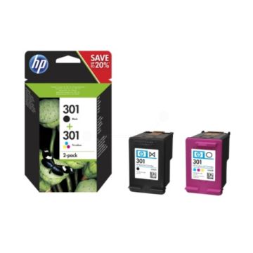 N9J72AE / 301 HP - multipack 2 couleurs : noire, multicouleur - cartouches à tête d&#039;impression de marque
