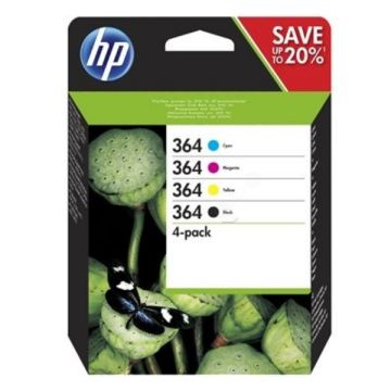 N9J73AE / 364 HP - multipack 4 couleurs : noire, cyan, magenta, jaune - cartouches d'encre de marque