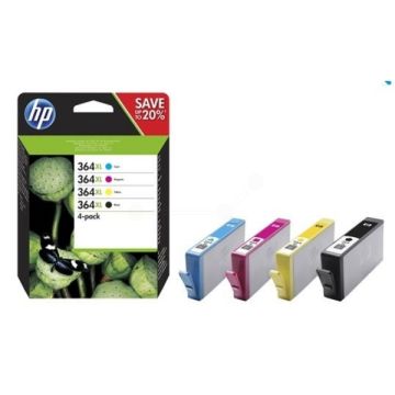 N9J74AE / 364XL HP - multipack 4 couleurs : noire, cyan, magenta, jaune - cartouches d&#039;encre de marque