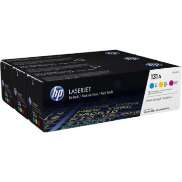 U0SL1AM / 131A HP - multipack 3 couleurs : cyan, magenta, jaune - toners de marque