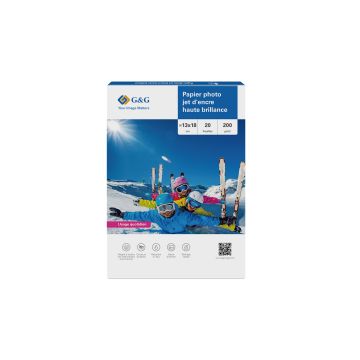 Papiers photo brillant - 13x18cm - 20 feuilles - 200g