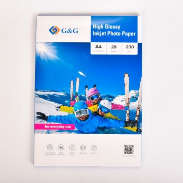 Papiers photo brillant - A4 -  20 feuilles - 230g