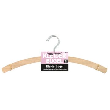 Peggy Perfect Cintre en bois sans barre, naturel, pack de 2