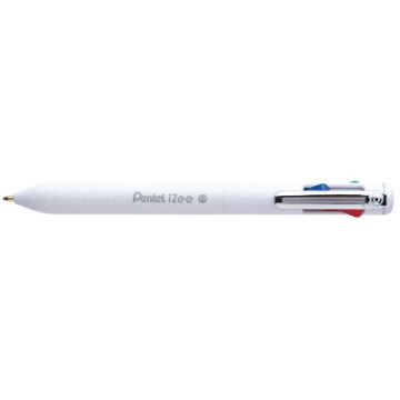Pentel Stylo à bille rétractable 4 couleurs iZee, blanc