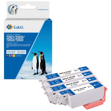 C13T26364010 / 26XL Epson - multipack 4 couleurs : noire, cyan, magenta, jaune - cartouches d&#039;encre compatibles qualité premium