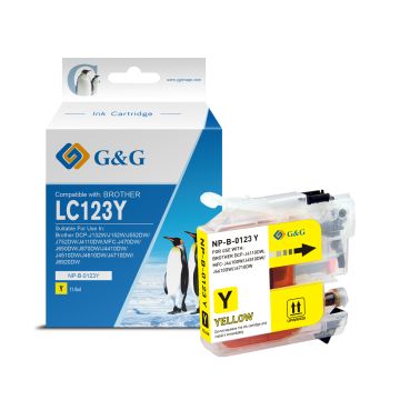 LC123Y Brother - jaune - cartouche compatible qualité premium