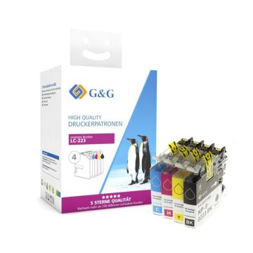 LC223VALBP Brother - multipack 4 couleurs : noire, cyan, magenta, jaune - cartouches d&#039;encre compatibles qualité premium