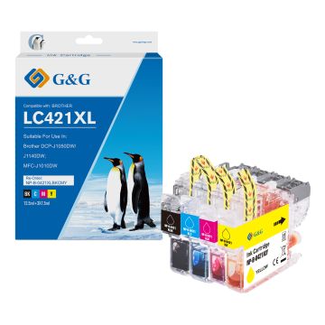 LC421XLVAL Brother - multipack 4 couleurs : noire, cyan, magenta, jaune - cartouches d&#039;encre compatibles qualité premium
