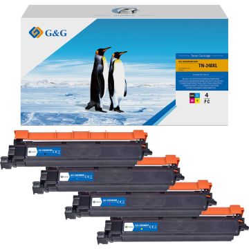 TN248CMYK Brother - multipack 4 couleurs : noir, cyan, magenta, jaune - toners compatibles qualité premium