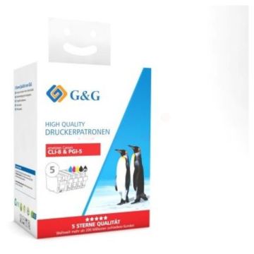 0620B001 / CLI-8 BK Canon - multipack 5 couleurs : noire, cyan, magenta, jaune - cartouches d&#039;encre compatibles qualité premium