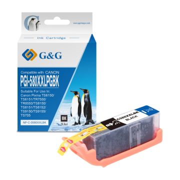 1970C001 / PGI-580 PGBKXXL Canon - noire - cartouche compatible qualité premium
