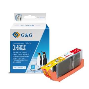 6444B001 / CLI-551 CXL Canon - cyan - cartouche compatible qualité premium