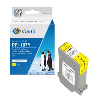 6708B001 / PFI-107 Y Canon - jaune - cartouche compatible qualité premium
