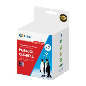 8286B007 / PG-545XL+CL-546XL Canon - multipack 2 couleurs : noire, multicouleur - cartouches à tête d'impression compatibles qualité premium