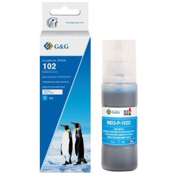C13T03R240 / 102 Epson - cyan - bouteille d'encre compatible qualité premium