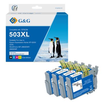 C13T09R64010 / 503XL Epson - multipack 4 couleurs : noire, cyan, magenta, jaune - cartouches d&#039;encre compatibles qualité premium