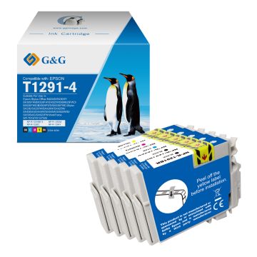 C13T12954010 / T1295 Epson - multipack 4 couleurs : noire, cyan, magenta, jaune - cartouches d&#039;encre compatibles qualité premium