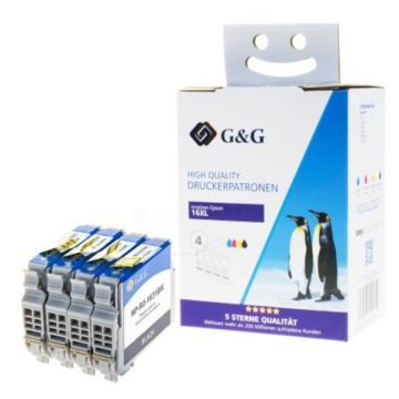 C13T16364012 / 16XL Epson - multipack 4 couleurs : noire, cyan, magenta, jaune - cartouches d&#039;encre compatibles qualité premium
