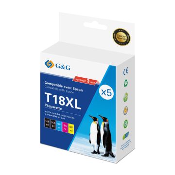C13T18164012 / 18XL Epson - multipack 4 couleurs : noire, cyan, magenta, jaune - cartouches d&#039;encre compatibles qualité premium