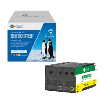 3YP35AE / 963XL HP - multipack 4 couleurs : noire, cyan, magenta, jaune - cartouches d&#039;encre compatibles qualité premium