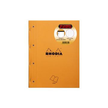 RHODIA Bloc de cours, format A4, séyès, orange, lot de 3