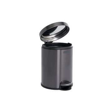 Rubbermaid Poubelle à pédale, ronde, 6 litres, gris foncé