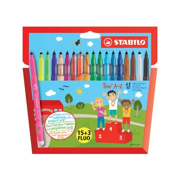 STABILO Feutre Trio A-Z, étui carton de 18, PACK SPECIAL