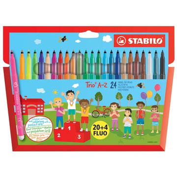 STABILO Feutre Trio A-Z, étui carton de 24, PACK SPECIAL